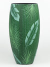 Handpainted Glass Vase for Flowers | Tropical theme | Painted Art Glass Oval Vase | Interior Design Home Room Decor | Table vase 12 inch