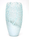 Handpainted Glass Vase for Flowers | Painted Art Glass Oval Vase | Interior Design Home Room Decor | Table vase 12 inch