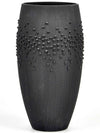 Handpainted Black Glass Vase | Painted Art Glass Oval Vase | Interior Design Home Room Decor | Table vase 12 inch