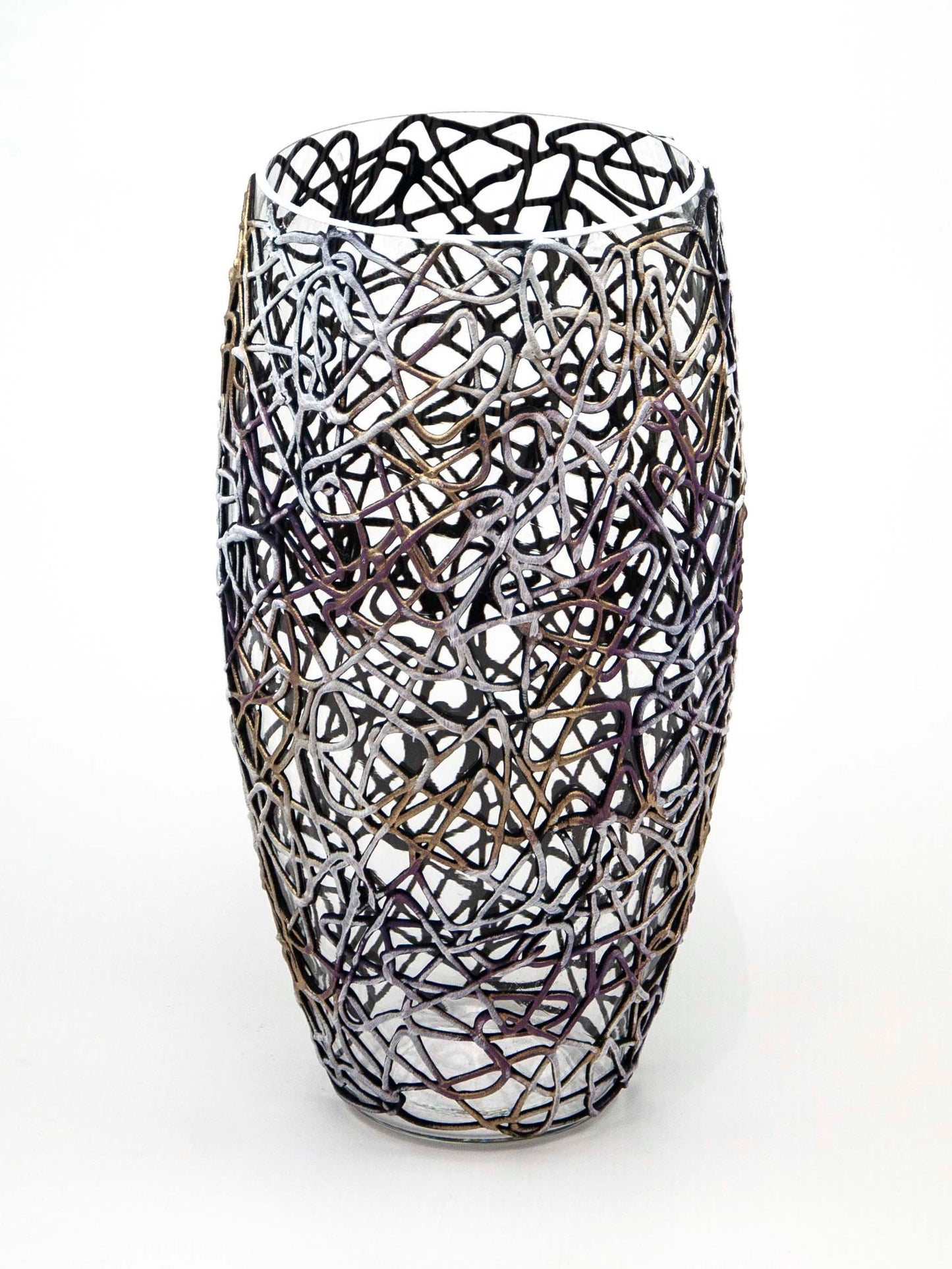 Art Decorated Glass Oval Vase Table vase