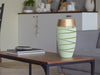 Handpainted Glass Vase for Flowers | Gentle Green Oval Vase | Interior Design Home Room Decor | Table vase 12 inch