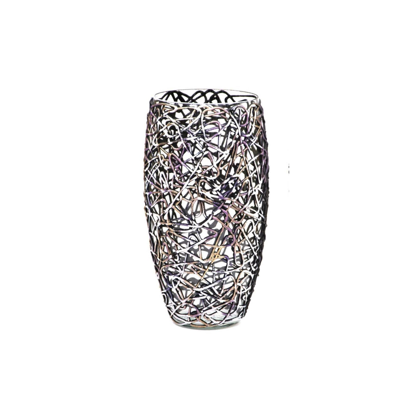 Art Decorated Glass Oval Vase Table vase