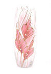 Glass vase | Painted Art Glass Vase for flowers | Interior Design | Home Decor | Table vase 10 inch