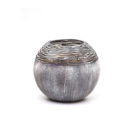 Art Decorated Gray Glass Vase for Flowers Table vase