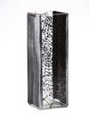 Glass Vase | Square vase | Art Decorated Glass Vase for flowers | Table vase 12 inch | Interior Design | Black Spiderweb