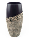 Handpainted Glass Vase for Flowers | Painted Art Glass Violet Oval Vase | Interior Design Home Room Decor | Table vase 12 inch