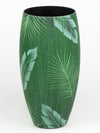 Handpainted Glass Vase for Flowers | Tropical theme | Painted Art Glass Oval Vase | Interior Design Home Room Decor | Table vase 12 inch