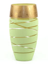 Handpainted Glass Vase for Flowers | Gentle Green Oval Vase | Interior Design Home Room Decor | Table vase 12 inch