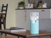 Handpainted Glass Vase for Flowers | Painted Art Glass Blue Cylinder Vase | Interior Design Home Decor | Table vase 12 inch.