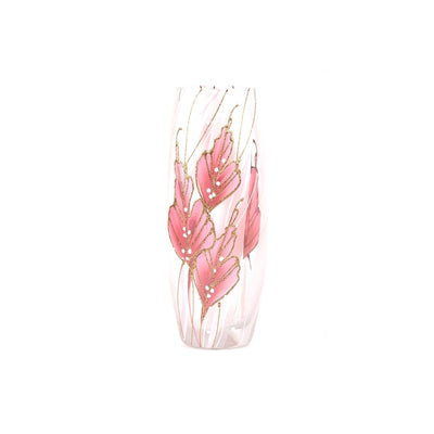 Glass vase | Painted Art Glass Vase for flowers | Interior Design | Home Decor | Table vase 10 inch