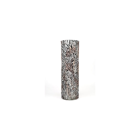Brown branches decorated vase | Glass vase for flowers | Cylinder Vase | Interior Design | Home Decor | Large Floor Vase 16 inch