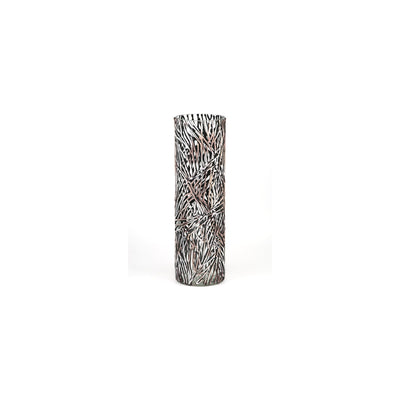 Brown branches decorated vase | Glass vase for flowers | Cylinder Vase | Interior Design | Home Decor | Large Floor Vase 16 inch