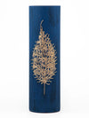 Gold leaf decorated glass vase | Glass vase for flowers | Cylinder Vase | Interior Design | Home Decor | Large Floor Vase 16 inch