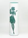 Fashion girl | Art decorated glass vase | Glass vase for flowers | Cylinder Vase | Interior Design | Home Decor | Large Floor Vase 16 inch