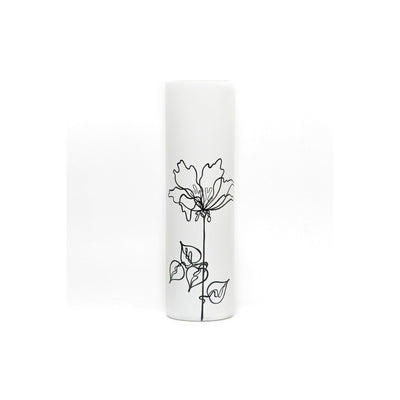 Black flower Glass vase for flowers Cylinder Vase