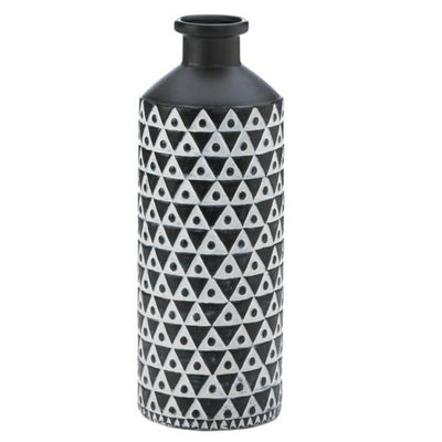Geometric Porcelain Vase - Black and White