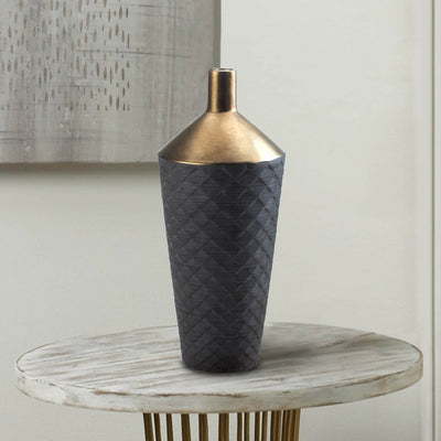 Porcelain Decorative Vase - Gold and Black