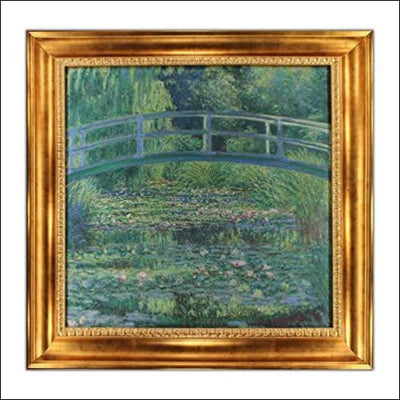 Japanese Gold Framed Canvas Painting - Footbridge Victorian - Framed Canvas Painting - $1141.99