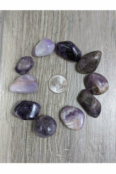 Tumbled Banded Amethyst crystals