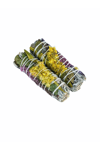 Calendula flower Sage smudge stick
