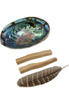Palo Santo smudge kit with abalone shell & feather