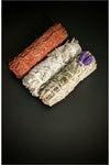 White sage, dragons blood, sage lavender and eucalyptus smudge variety pack