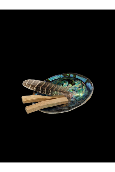 Palo Santo smudge kit with abalone shell & feather