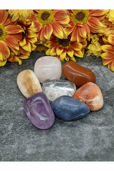 Tumbled Chakra crystals set - large 7 pieces