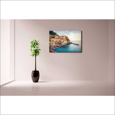 Manarola Sea Framed Canvas Painting - Framed Canvas Painting - $217.99