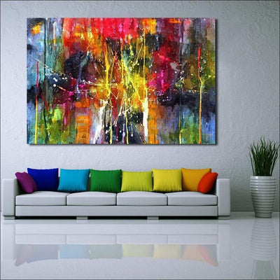 Modern Colors Framed Canvas Painting - Framed Canvas Painting - $7317.99