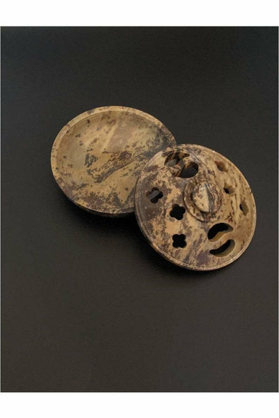 Carved 2 piece soapstone multi incense burner