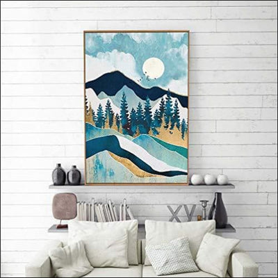 Nordic Mountains Framed Canvas Painting - Framed Canvas Painting - $337.99