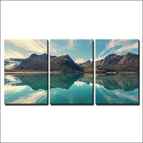 Norway Svartisen Glacier 3PC Framed Canvas Painting - Framed Canvas Painting - $199.99