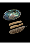 Palo Santo smudge kit with abalone shell & feather