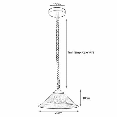 Pendant Light cone Shade With Hemp Rope - Hemp_Rope_Lamp_Lighting - $92.99