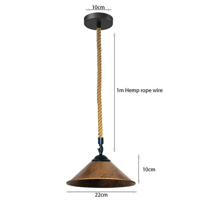 Pendant Light cone Shade With Hemp Rope - Hemp_Rope_Lamp_Lighting - $92.99