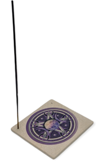 Pentacle incense stick holder tile