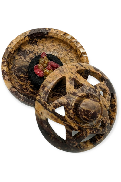 Resin incense kit with soapstone incense burner - Pentacle