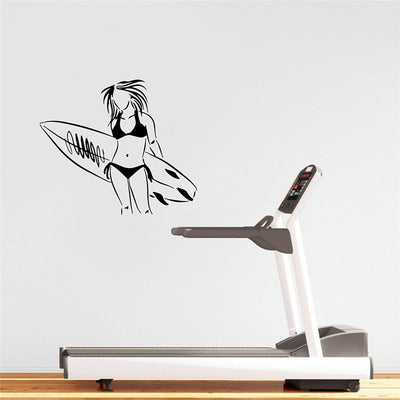 A Girl and Her Surfboard - Decorative Wall Stickers