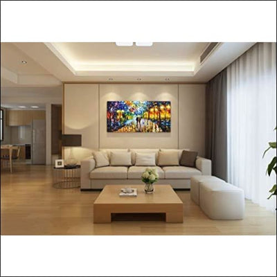 Rain Night Street View Framed - Canvas Painting - Framed Canvas Painting - $372.99