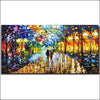 Rain Night Street View Framed - Canvas Painting - Framed Canvas Painting - $372.99