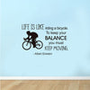 Life is Like Riding a Bike... Einstein Quote - Decorative Wall Stickers Decals