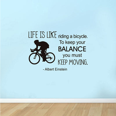 Life is Like Riding a Bike... Einstein Quote - Decorative Wall Stickers Decals