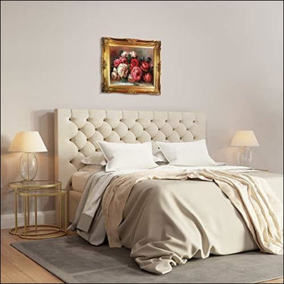 Gold Framed Canvas Painting  Renoir Discarded Roses Victorian - Framed Canvas Painting - $2519.99