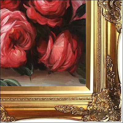 Gold Framed Canvas Painting  Renoir Discarded Roses Victorian - Framed Canvas Painting - $2519.99