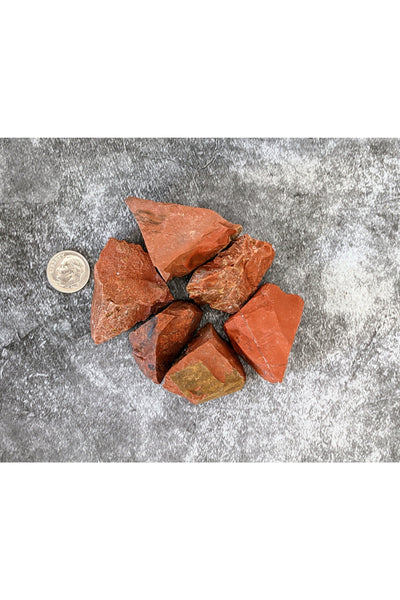 Rough red jasper crystals