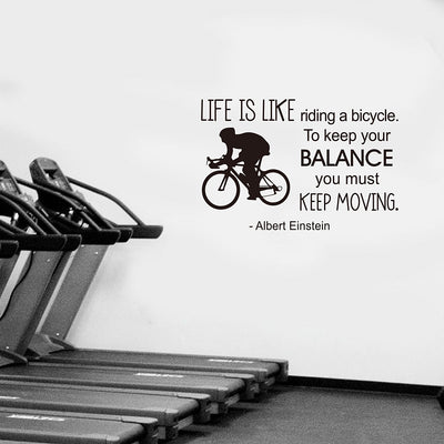 Life is Like Riding a Bike... Einstein Quote - Decorative Wall Stickers Decals