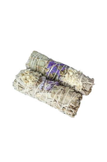 Sage, lavender, eucalyptus and Sinuata Flower Smudge Sticks