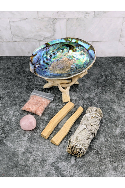 Beginner Smudge Kit - White Sage, Palo Santo and Rose Quartz