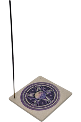 Pentacle incense stick holder tile